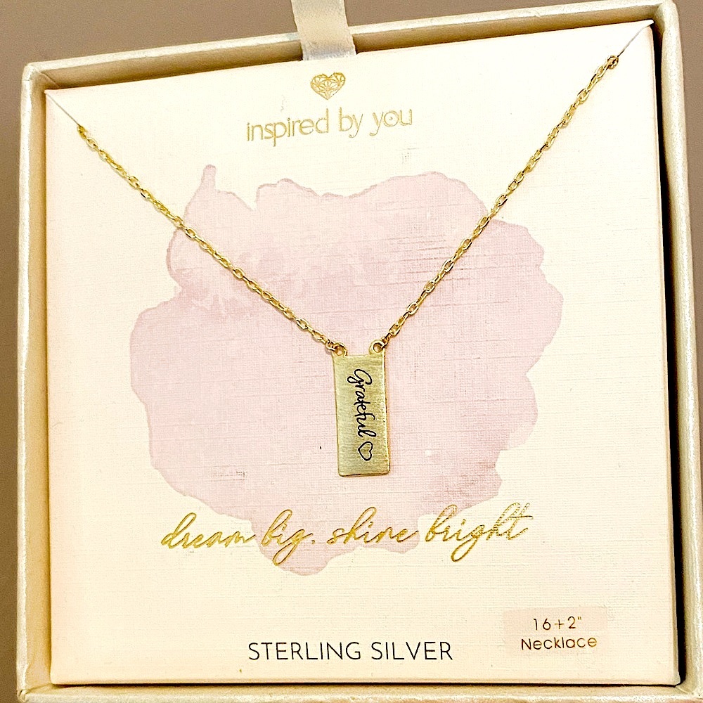 Inspired by - “ grateful  “ Gold Necklace with a FREE bracelet OR hair clips 🫶